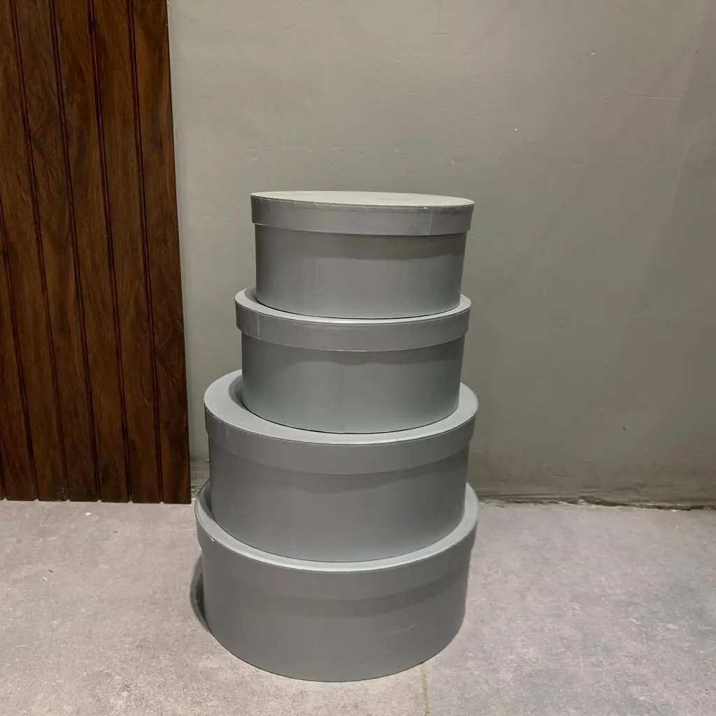 Round Silver Cardboard Boxes